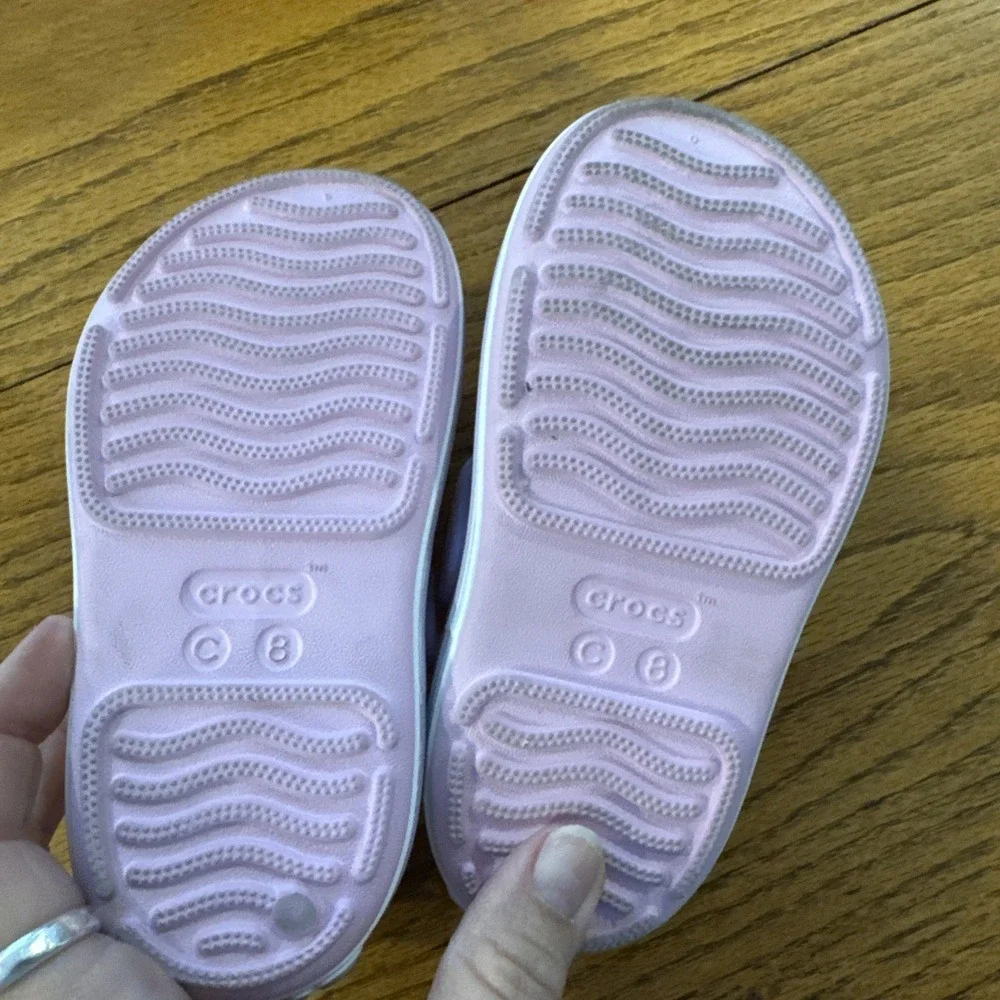 Crocs Kid's Size 8 Crocband Cruiser Sandal Ballerina Pink Lavender